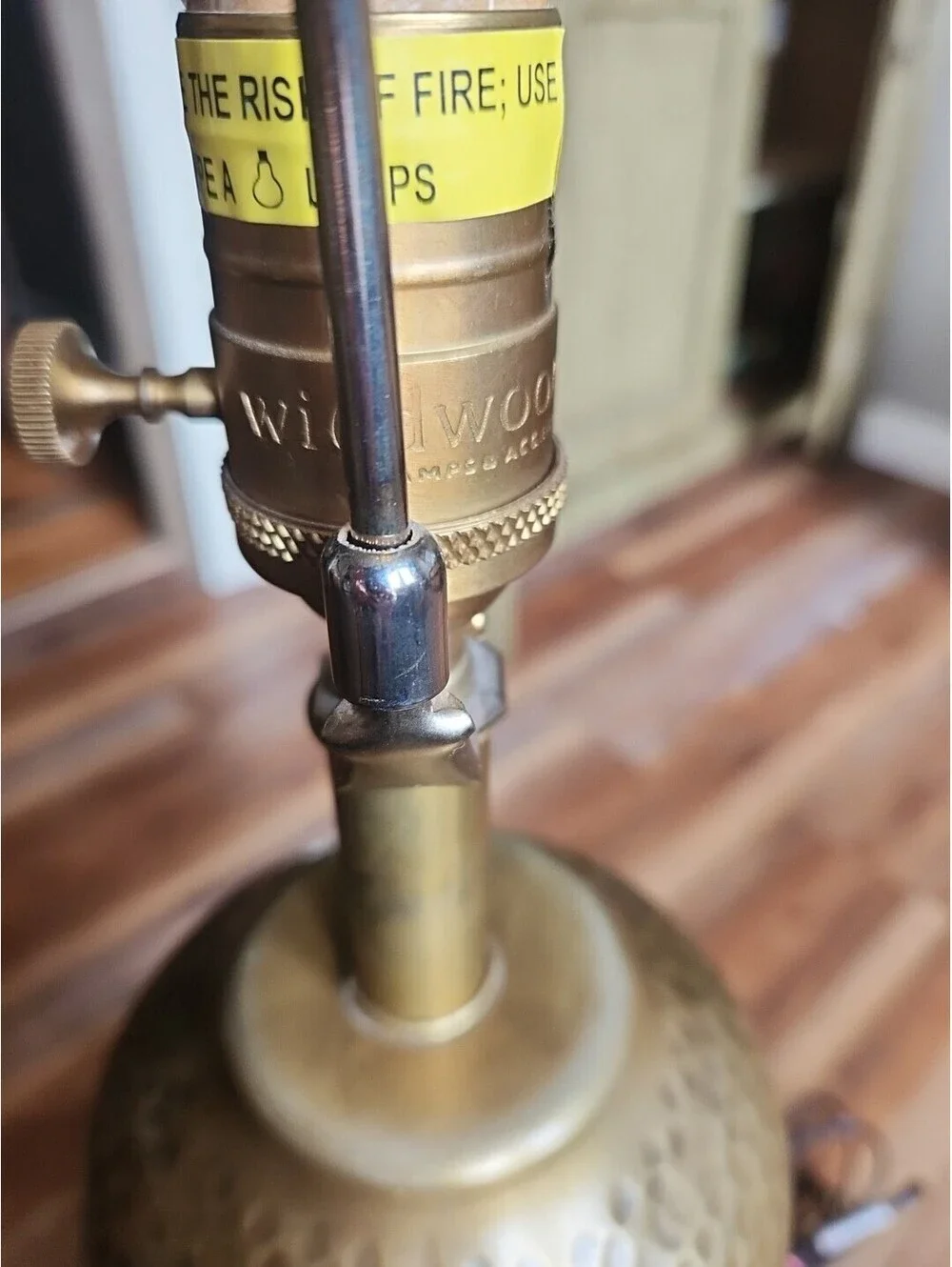 Vintage Handmade Wildwood 2014 Discontinued Brass Gourd Shaped Table Lamp 34